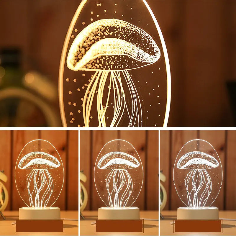 3D Jellyfish Acrylic Lamp
