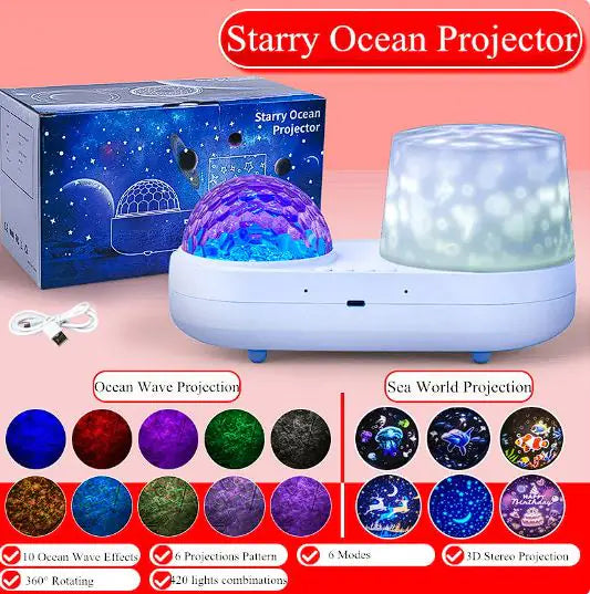 Starry Ocean 3D LED Music Projector
